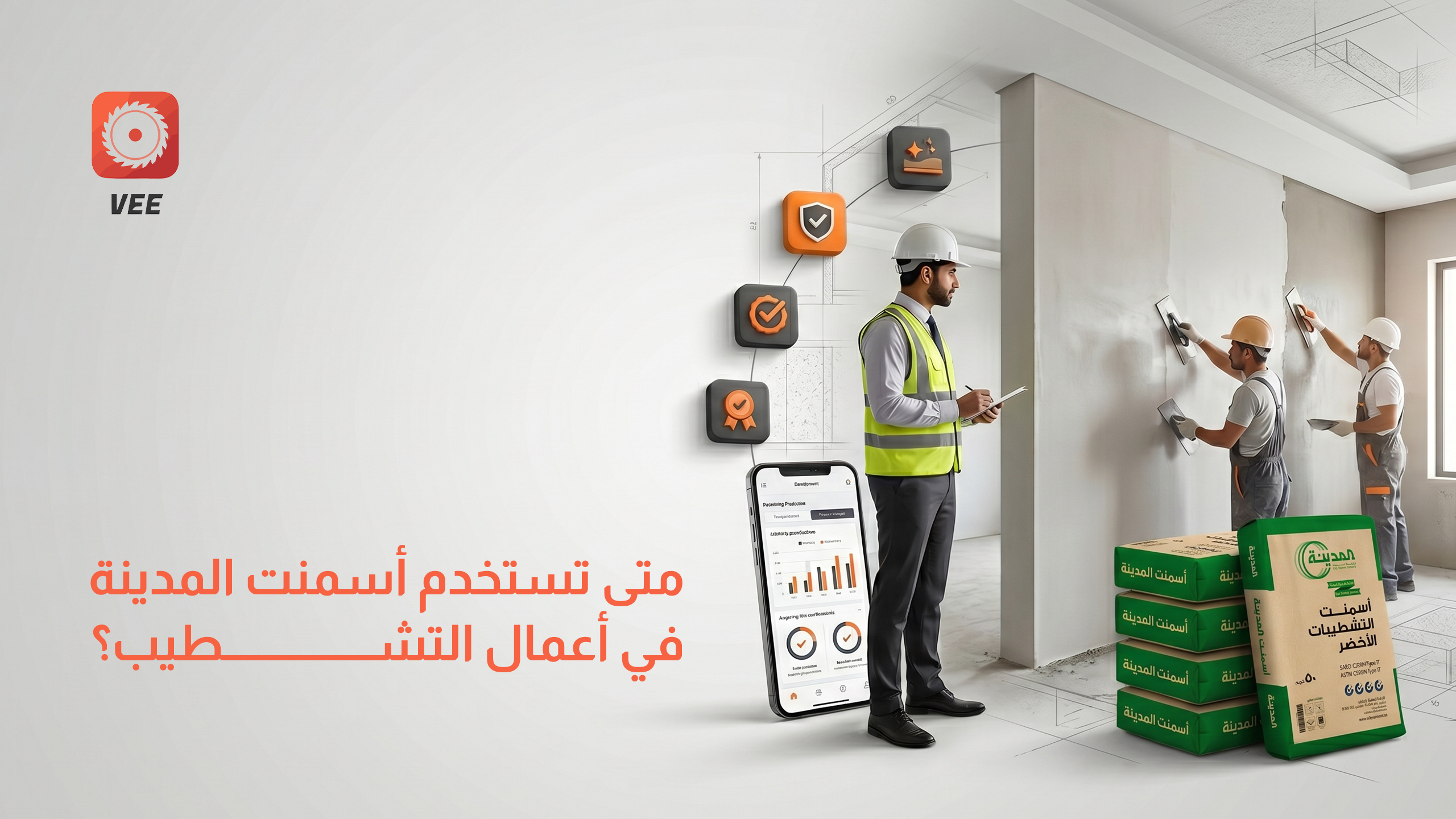 متى تستخدم أسمنت المدينة في أعمال التشطيب؟